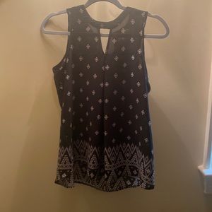 Black key whole top with tribal print